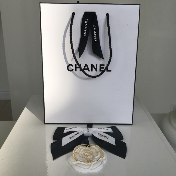 Chanel Accessories - CHANEL black/white home/car diffuser + Chanel black/white shopping bag